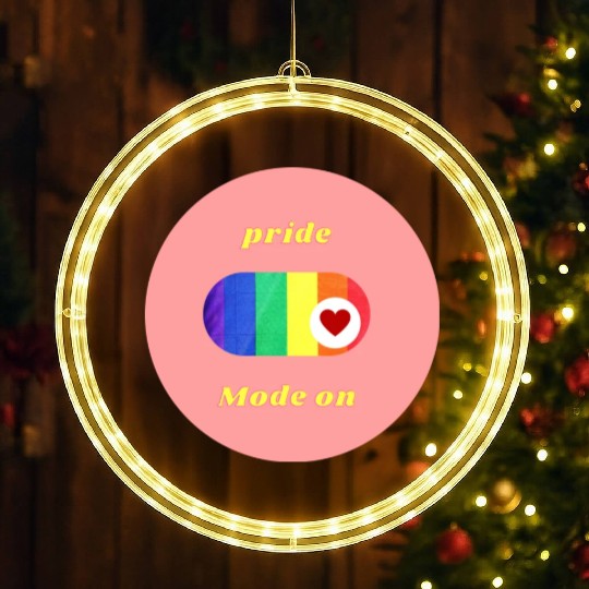 Colorful Pride Mode LGBT Circle Sticker 1 modified LED Christmas Window Lights