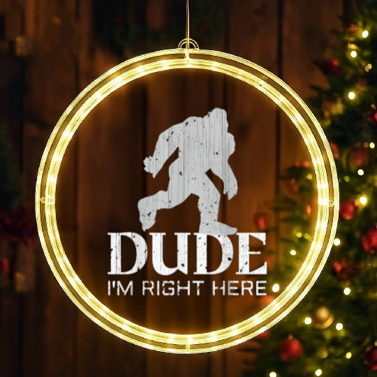 Bruh I'm Right Here Yeti Bigfoot Sasquatch LED Christmas Window Lights