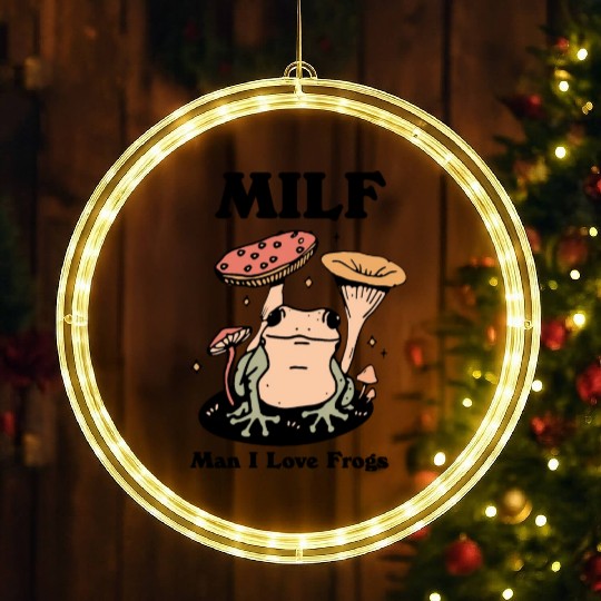 milf man i love frogs LED Christmas Window Lights