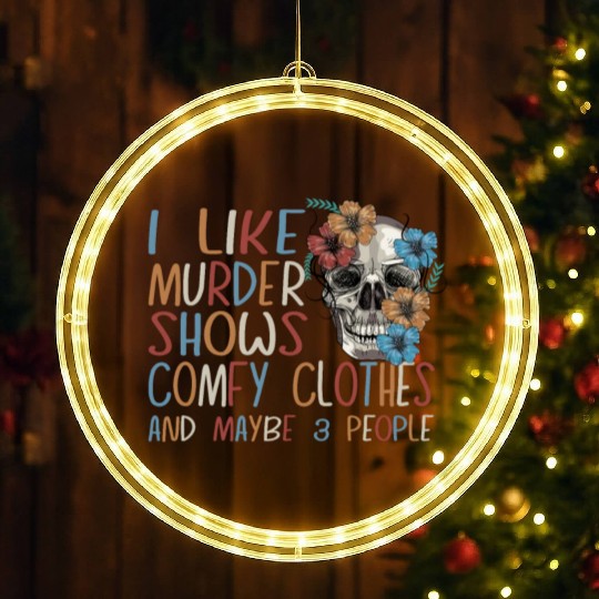 I Like Murder Shows Comfy Clothes And 3 People LED Christmas Window Lights