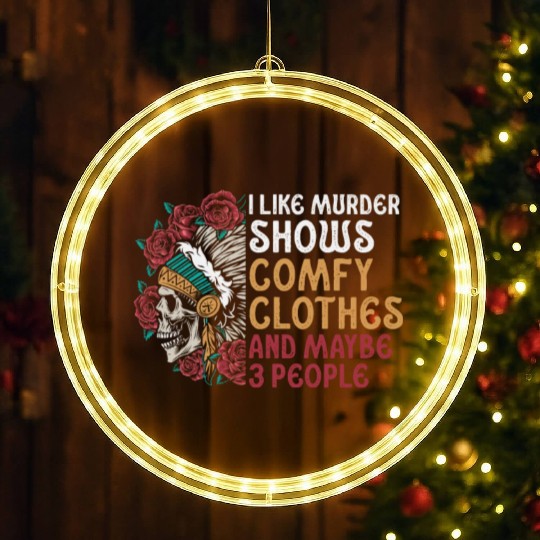 I Like Murder Shows Comfy Clothes And 3 People LED Christmas Window Lights