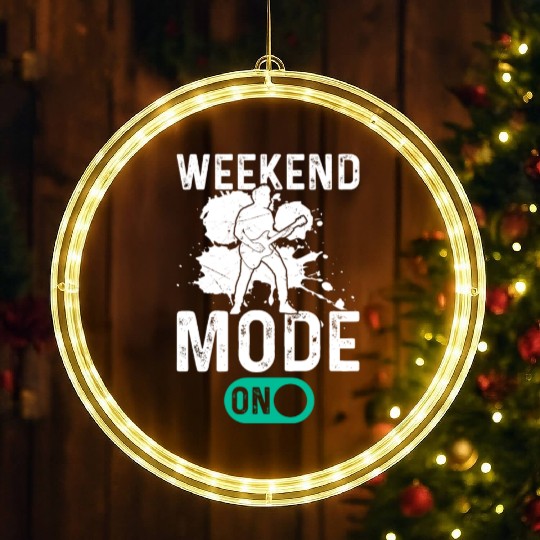 Bass Guitarist Bass Guitar Player - Weekend Mode O LED Christmas Window Lights