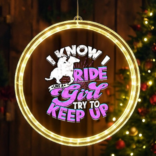 Horse Racing Equestrian Horseback Horse Racer LED Christmas Window Lights