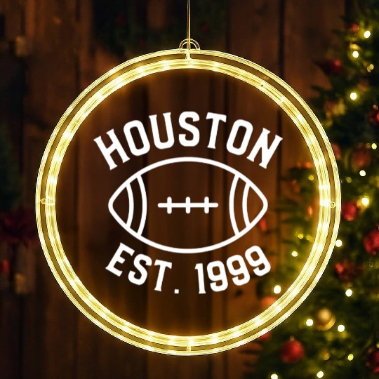 Houston Est. 1999 , Houston Football Fans LED Christmas Window Lights.