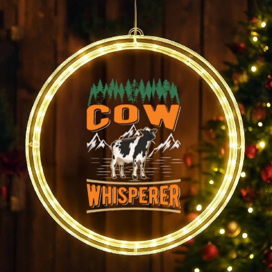 Cow Whisperer Farmer Cattle Breeder Cows LED Christmas Window Lights