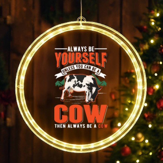 Cow Gift Farmer Cattle Breeder Cows LED Christmas Window Lights