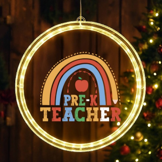Pre-K Teacher 100th Day Of School Education LED Christmas Window Lights