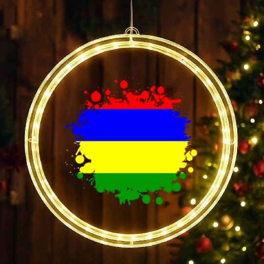 Mauritius blob flag design LED Christmas Window Lights