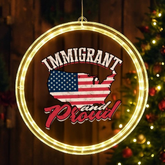 US Immigrant Indigenous USA Immigrants america LED Christmas Window Lights