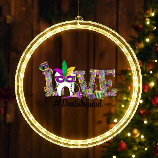 LOVE Mardi Gras Funny Tooth Wear Mask Dental Funny LED Christmas Window Lights