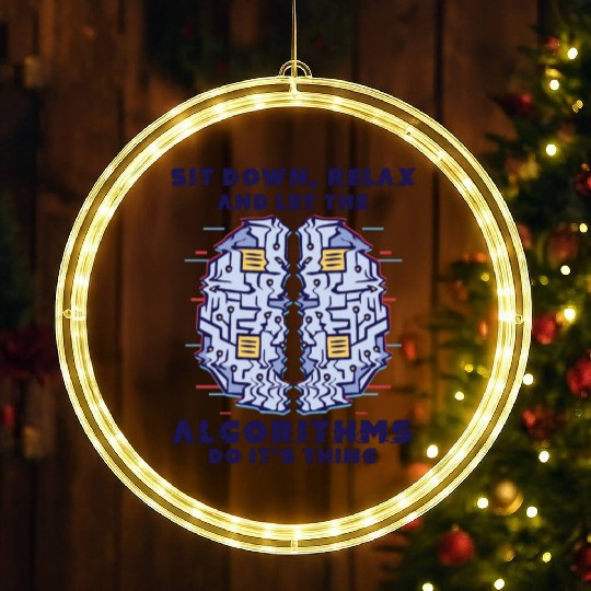 Computer Algorithm Programmer Artificial LED Christmas Window Lights