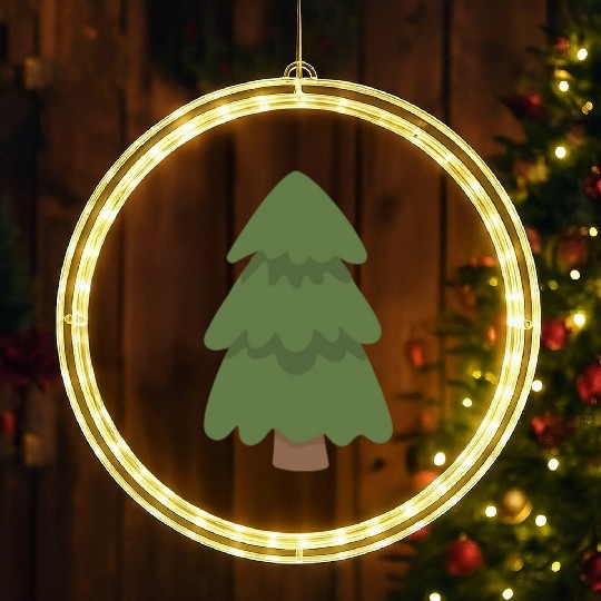 Cartoon Evergreen Tree LED Christmas Window Lights
