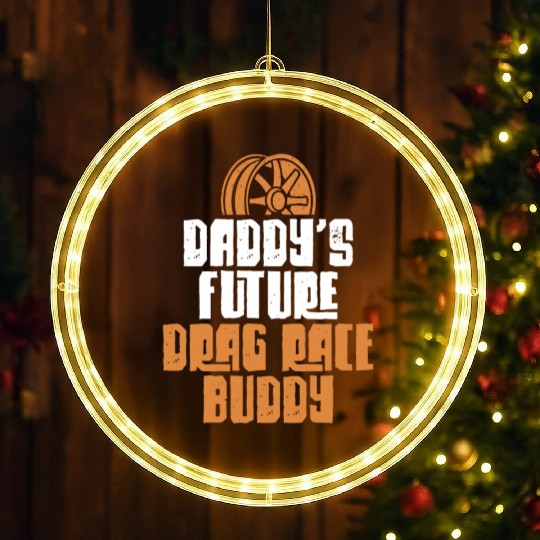 Drag Racing Race Car Dad Son LED Christmas Window Lights