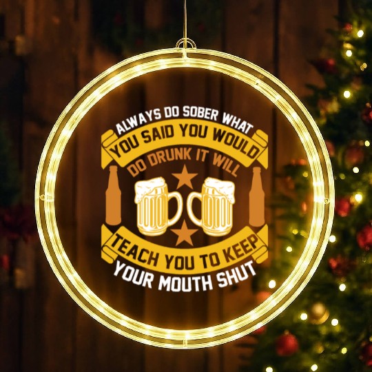 Teach you to keep your mouth shut LED Christmas Window Lights