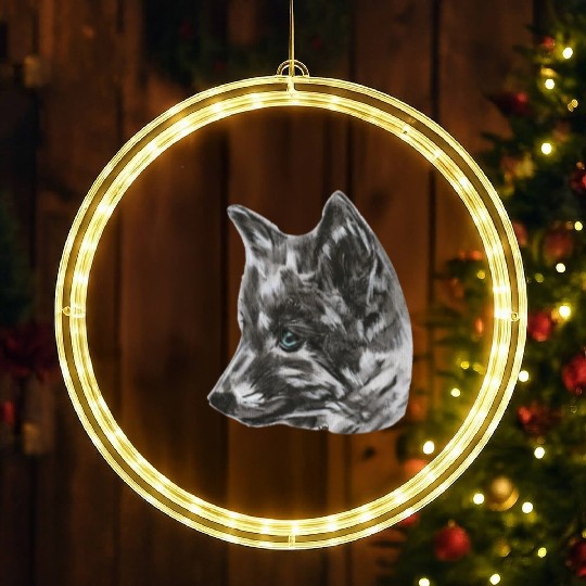Sweet little fox portrait LED Christmas Window Lights