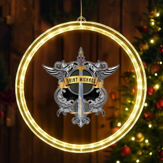 Sword of Saint Michael the Archangel Catholic Men LED Christmas Window Lights