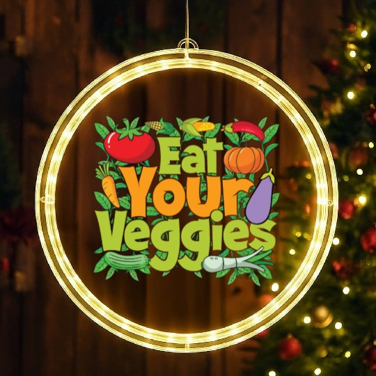 Eat Your Veggies LED Christmas Window Lights