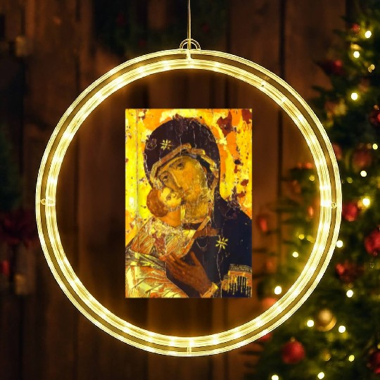Theotokos Icon Our Lady of Vladamir Mother God Vir LED Christmas Window Lights