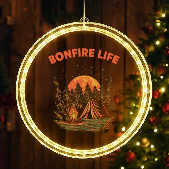 Bonfire Life Camping Wildlife Camper Outdoor Natur LED Christmas Window Lights