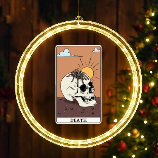 Spider Tarantula Tarot Card "Death" for a Tarot LED Christmas Window Lights