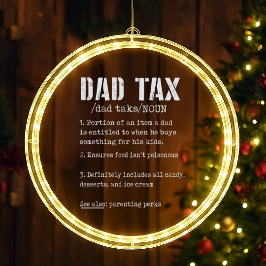 Vintage Dad Tax Definition Men Funny Father's Day LED Christmas Window Lights