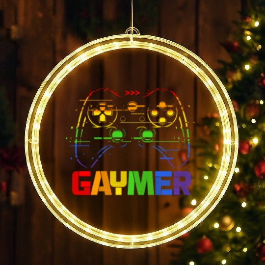 Gaymer LGBT Rainbow Flag LED Christmas Window Lights