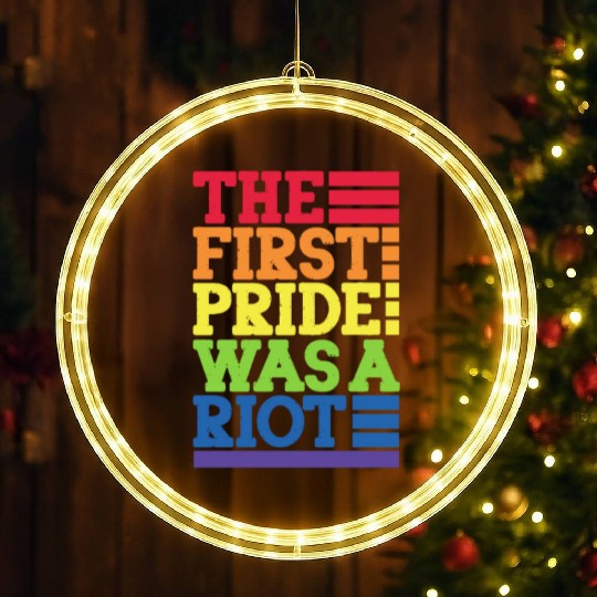The First Pride Was A Riot, LGBT Rainbow LED Christmas Window Lights