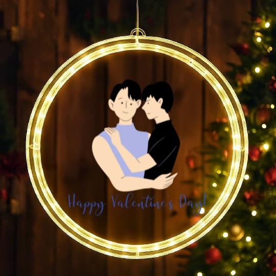 lesbian lgbtq pride valentine day 2023 valentines LED Christmas Window Lights