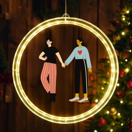 lesbian lgbtq pride valentine day 2023 valentines LED Christmas Window Lights