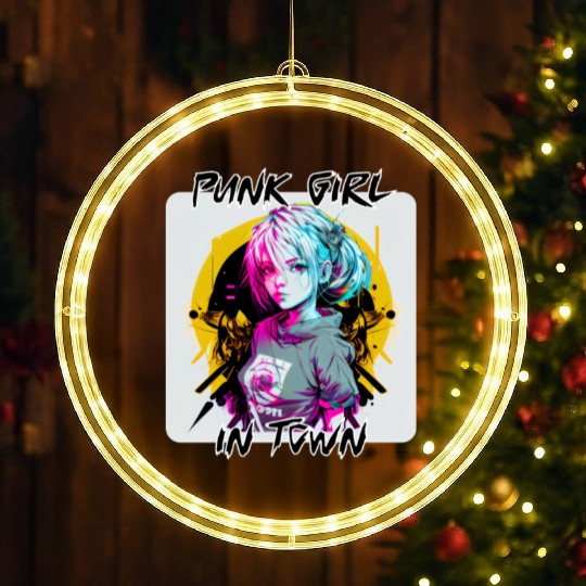 Graffiti Style - Punk Girl In Town 8 LED Christmas Window Lights