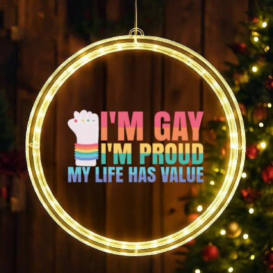 Gay Pride Month Equality Rainbow LED Christmas Window Lights