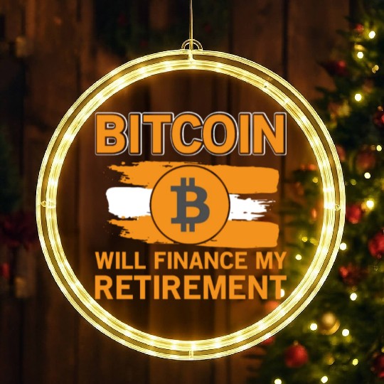 Bitcoin Retirement Crypto Currency LED Christmas Window Lights