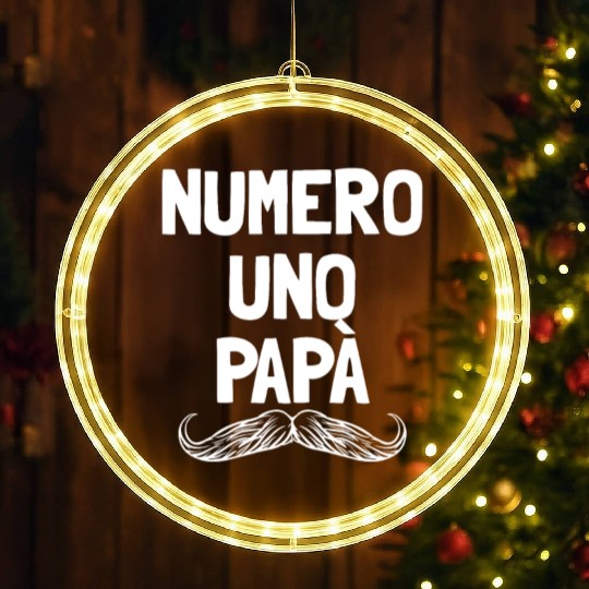 Numero Uno Papa Italian Dad Father's Number 1 Dad LED Christmas Window Lights