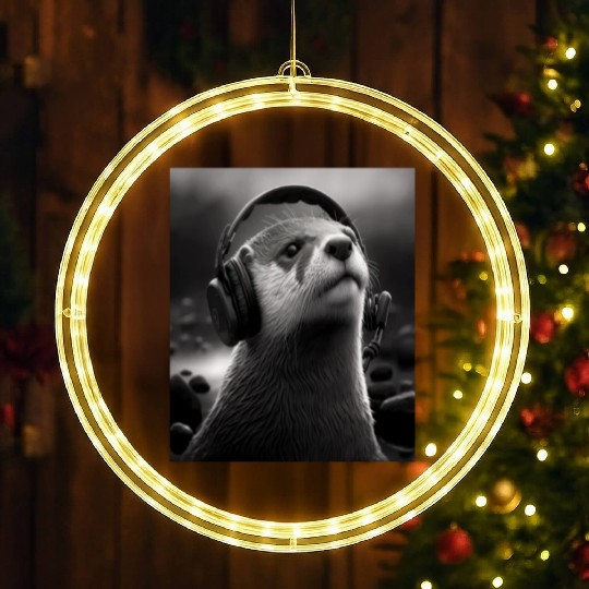 Musician Animal Pet Owners Otter Music Lover LED Christmas Window Lights