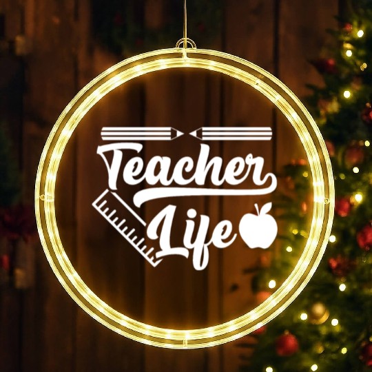 Teacher Life Cute Teacher's Day First Day Of Schoo LED Christmas Window Lights