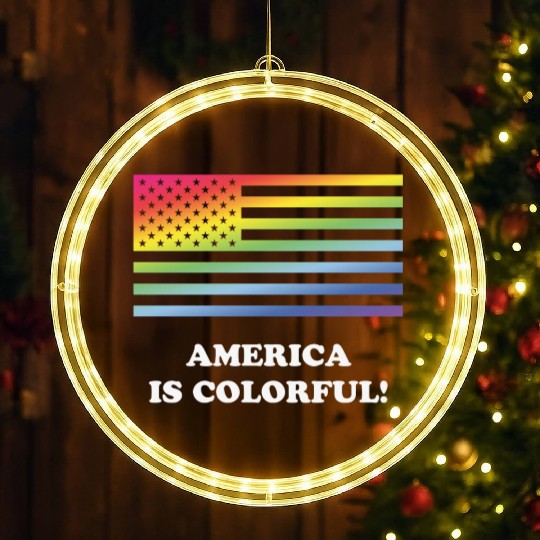 America Is Colorful! (Stars And Stripes) LED Christmas Window Lights