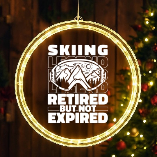 Skiing Skier Retired LED Christmas Window Lights