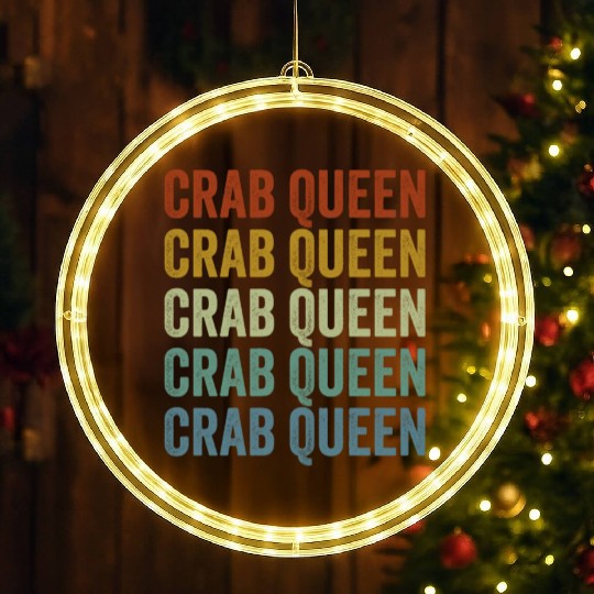 Crab Queen Crab Lover Women LED Christmas Window Lights