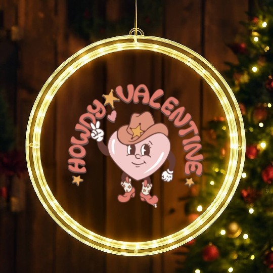 Howdy Valentine LED Christmas Window Lights Western Valentin s Day