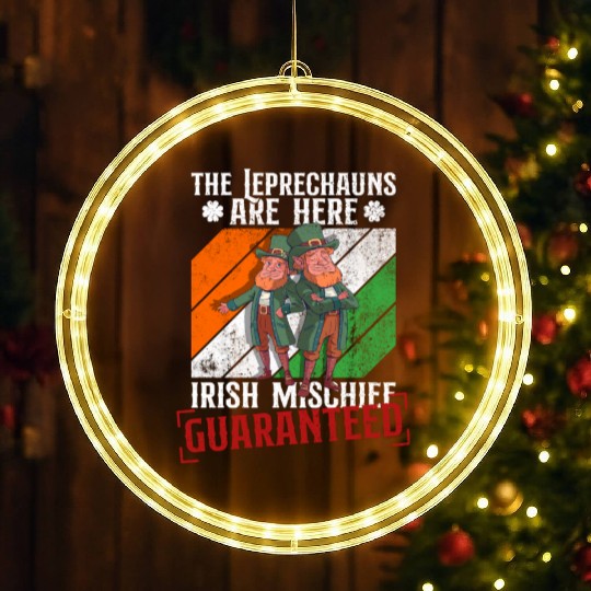 The Leprechauns Are Here Irish Mischief Guaranteed LED Christmas Window Lights