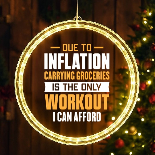 Humorous Inflation Quote LED Christmas Window Lights