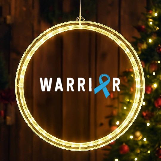 Prostate Cancer Warrior Light Blue Ribbon Dad LED Christmas Window Lights