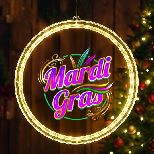 Lettering Logo For Mardi Gras LED Christmas Window Lights