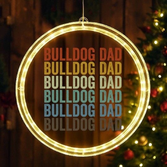 Bulldog Dad Bulldog Lover Dog Dad LED Christmas Window Lights