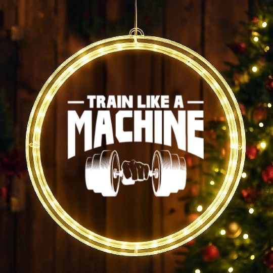 Train Like A Machine, Bodybuilding LED Christmas Window Lights