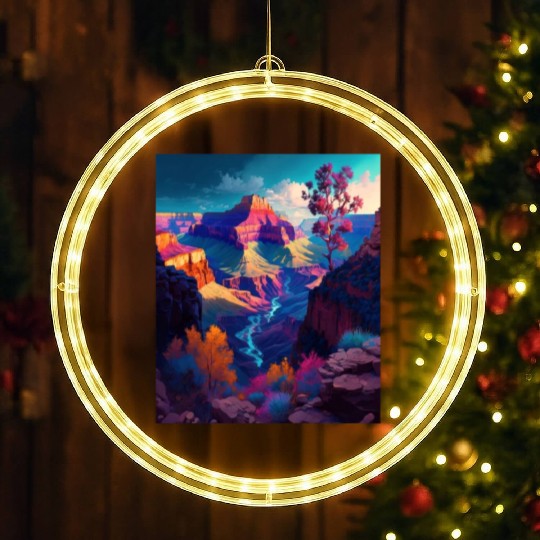 Mountain Hiking Camping Trip National Park Visit LED Christmas Window Lights