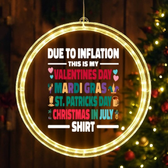 Due to Inflation Valentines Day Mardi Gras LED Christmas Window Lights