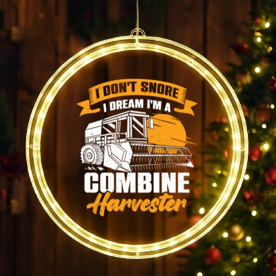 Combine Harvester Driver Farming Farm Farmer Gift LED Christmas Window Lights