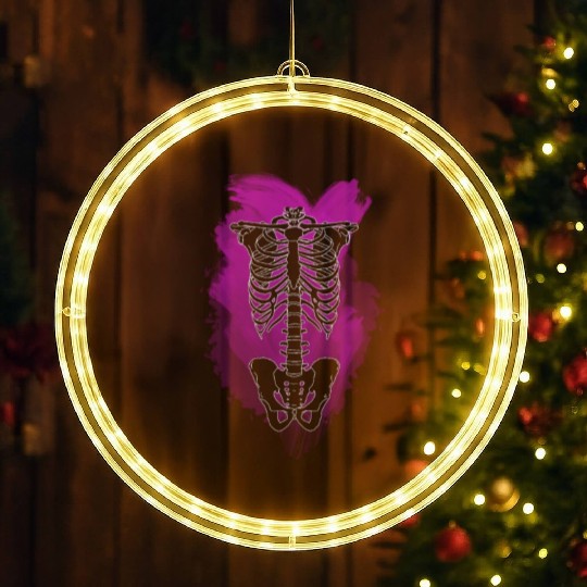 Neon Skeleton Rib Cage LED Christmas Window Lights