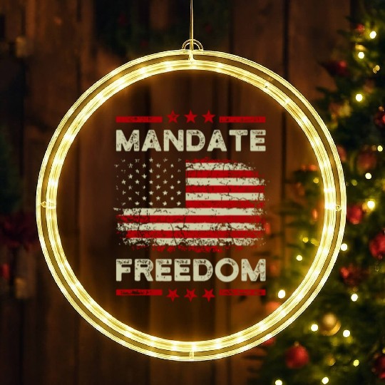 Mandate Freedom idea American Flag Support Medical LED Christmas Window Lights